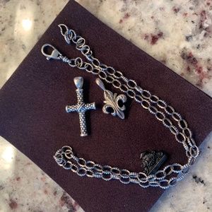 Silver Lagos Chain with Two Lagos Pendents